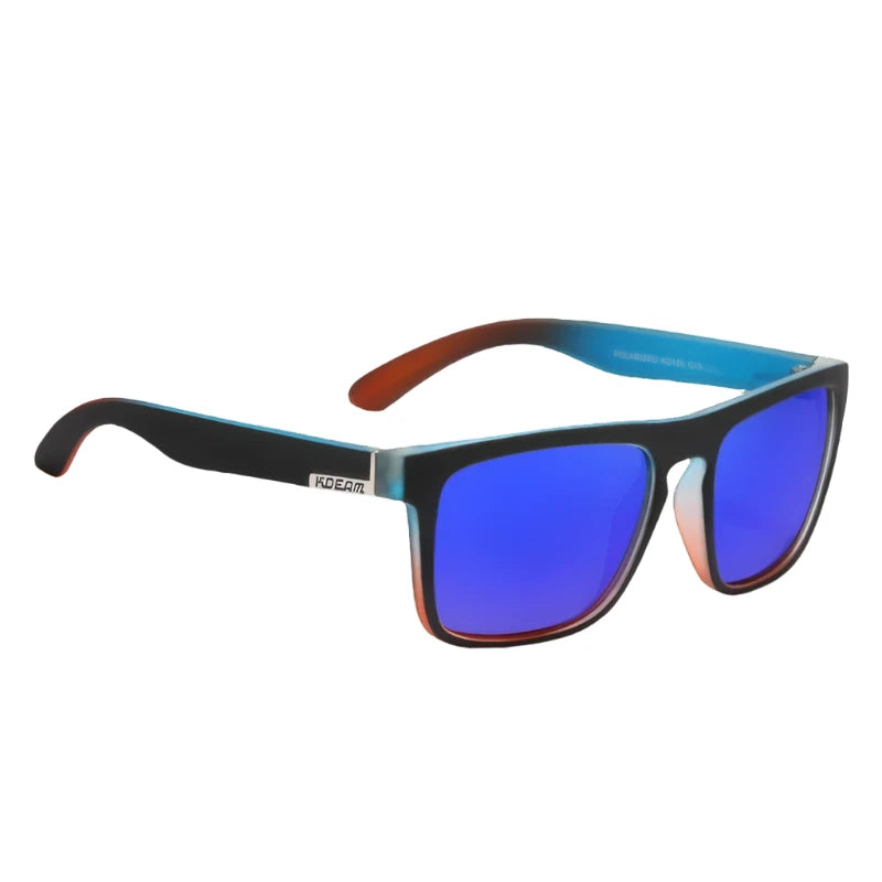 Ray Gods polarised sunglasses with dark blue lenses and black frames. TAC lenses and stainless steel hinges